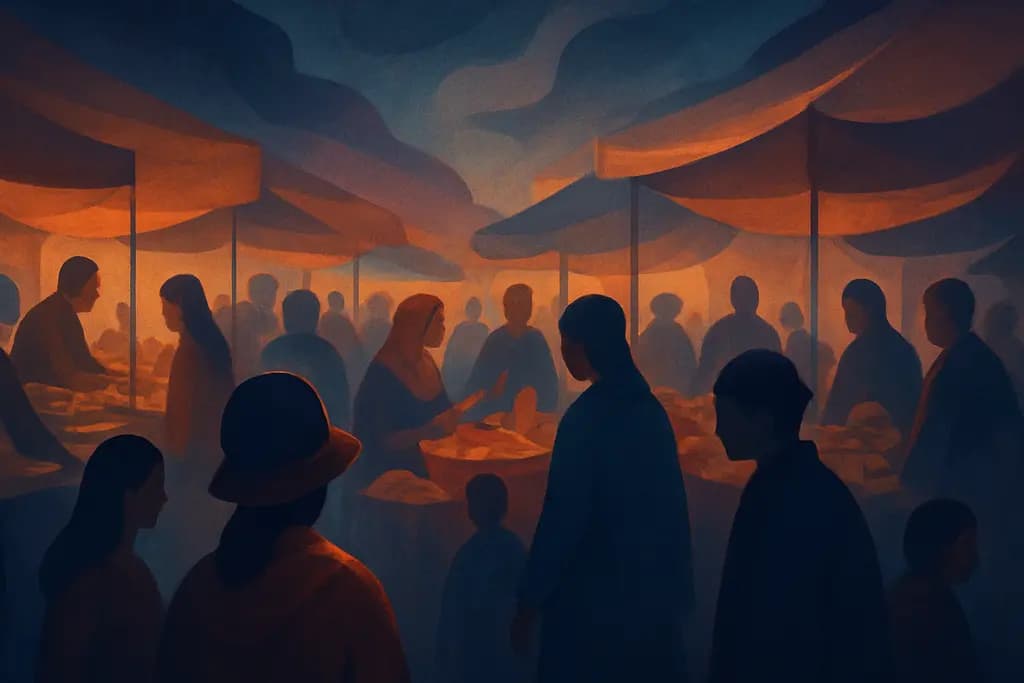 Dream illustration: Crowded Marketplace Dream