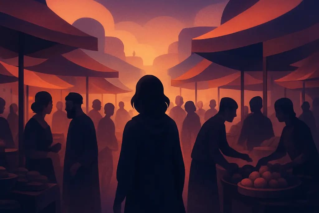 Dream illustration: Crowded marketplace