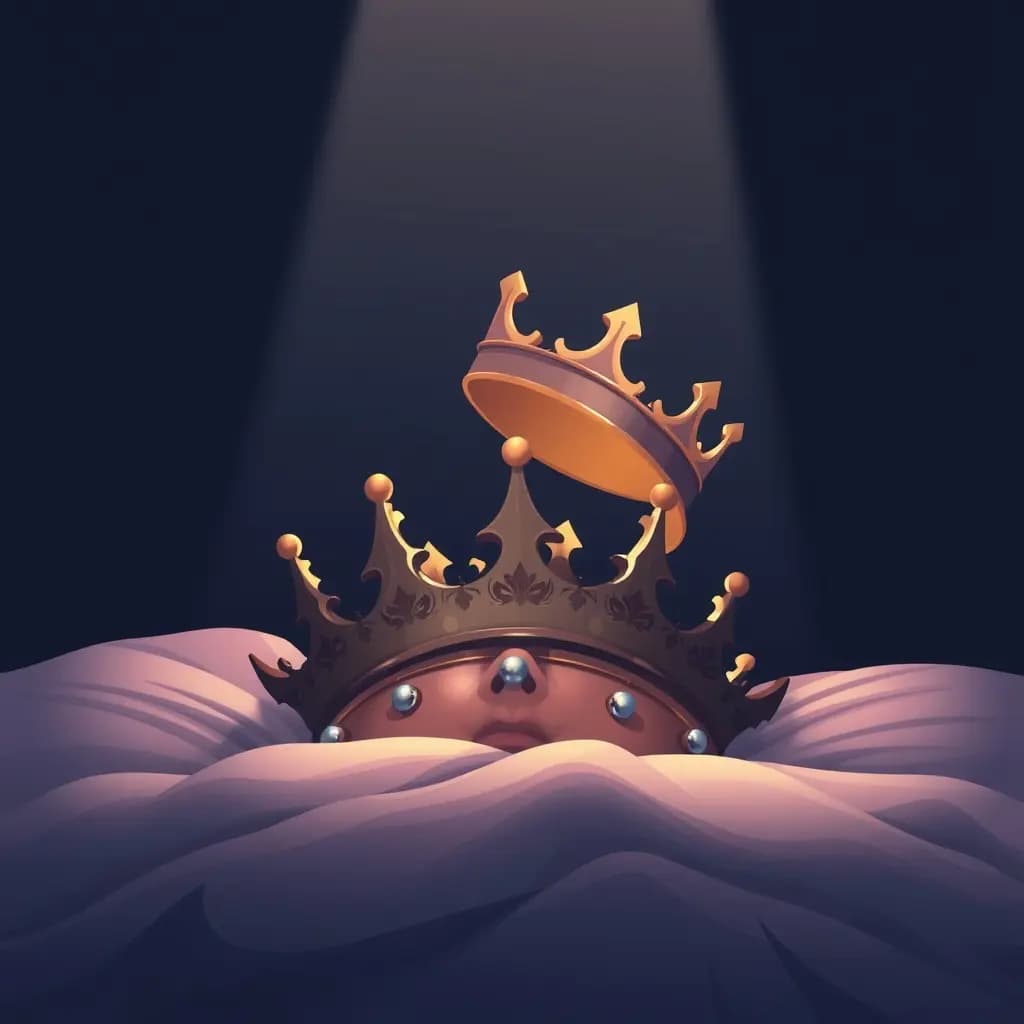 Dream illustration: Crown slips off head