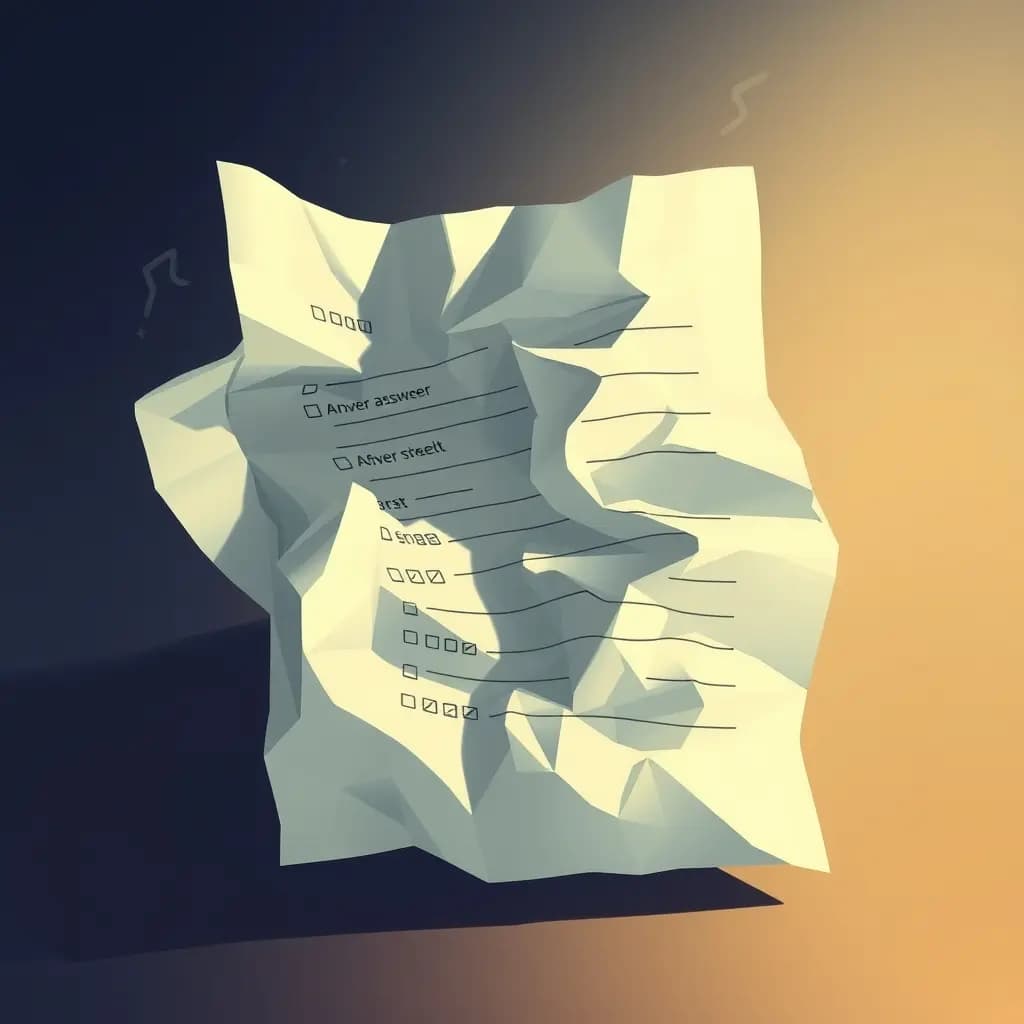 Dream illustration: Crumpled answer sheet dream