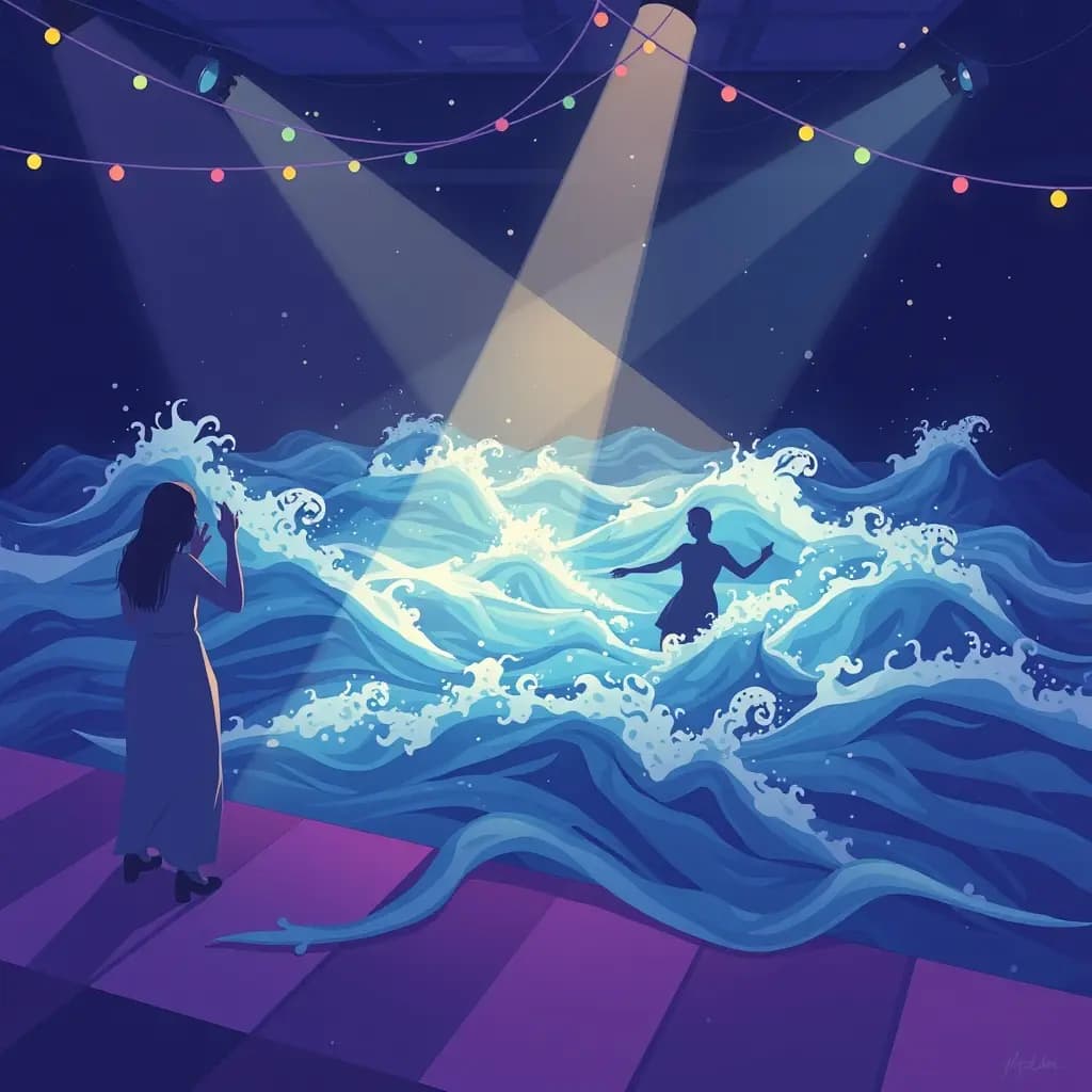 Dream illustration: Dance floor turns into sea
