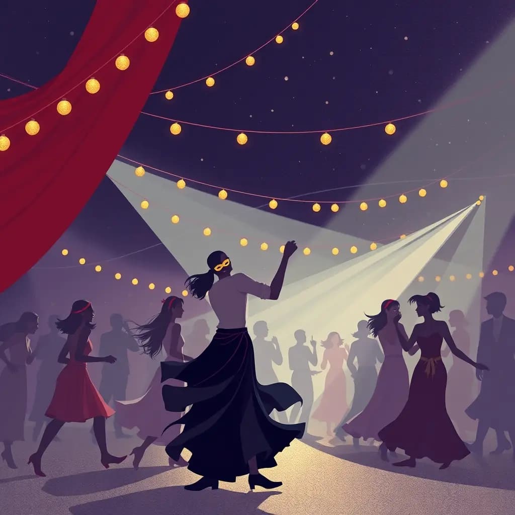 Dream illustration: Dancing at a Masked Festival