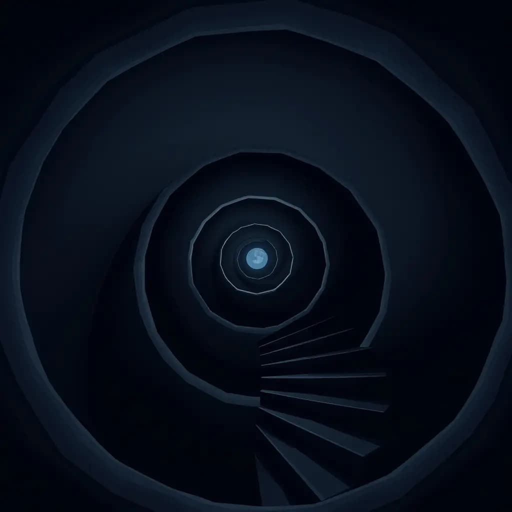 Dream illustration: Dark spiral staircase