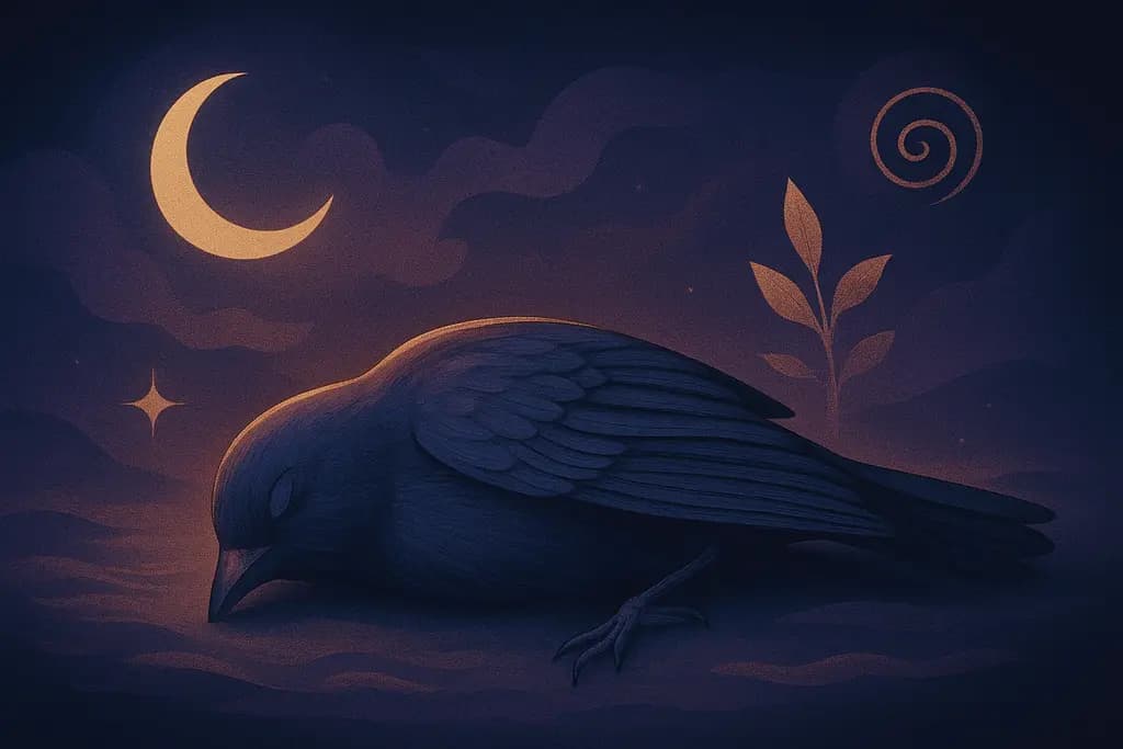 Dream illustration: Dead bird on the ground