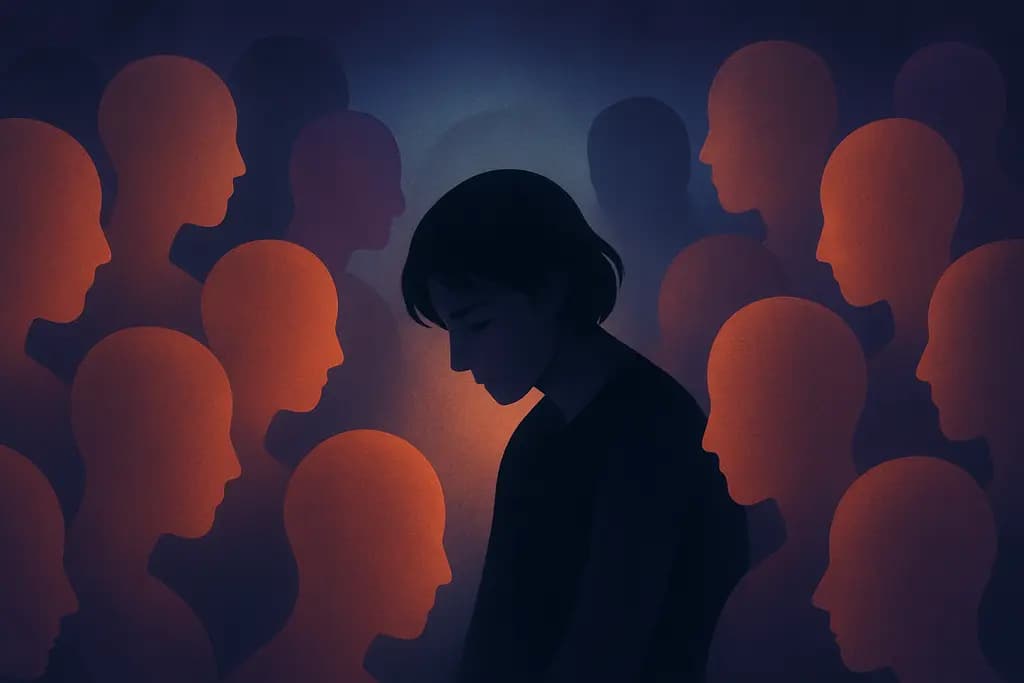 Dream illustration: Deep loneliness in a crowd