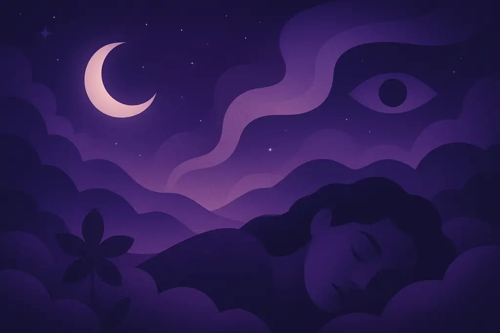 Dream illustration: Deep purple or violet dreamscape