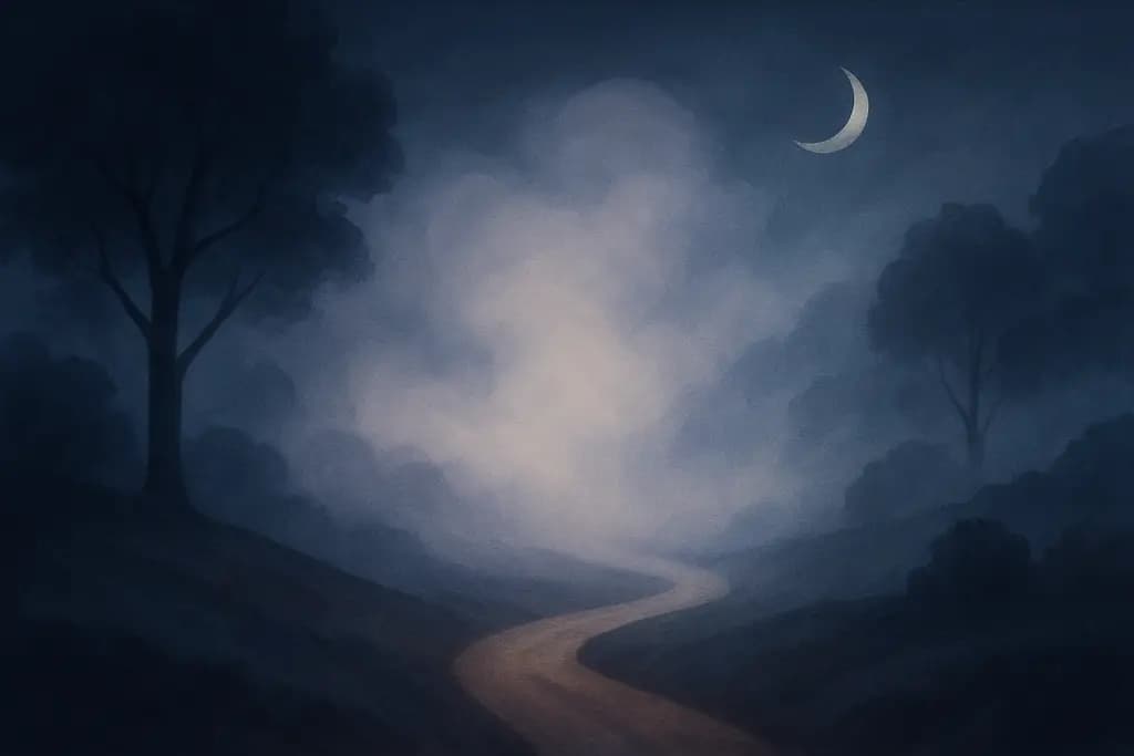 Dream illustration: Dense fog hiding the path