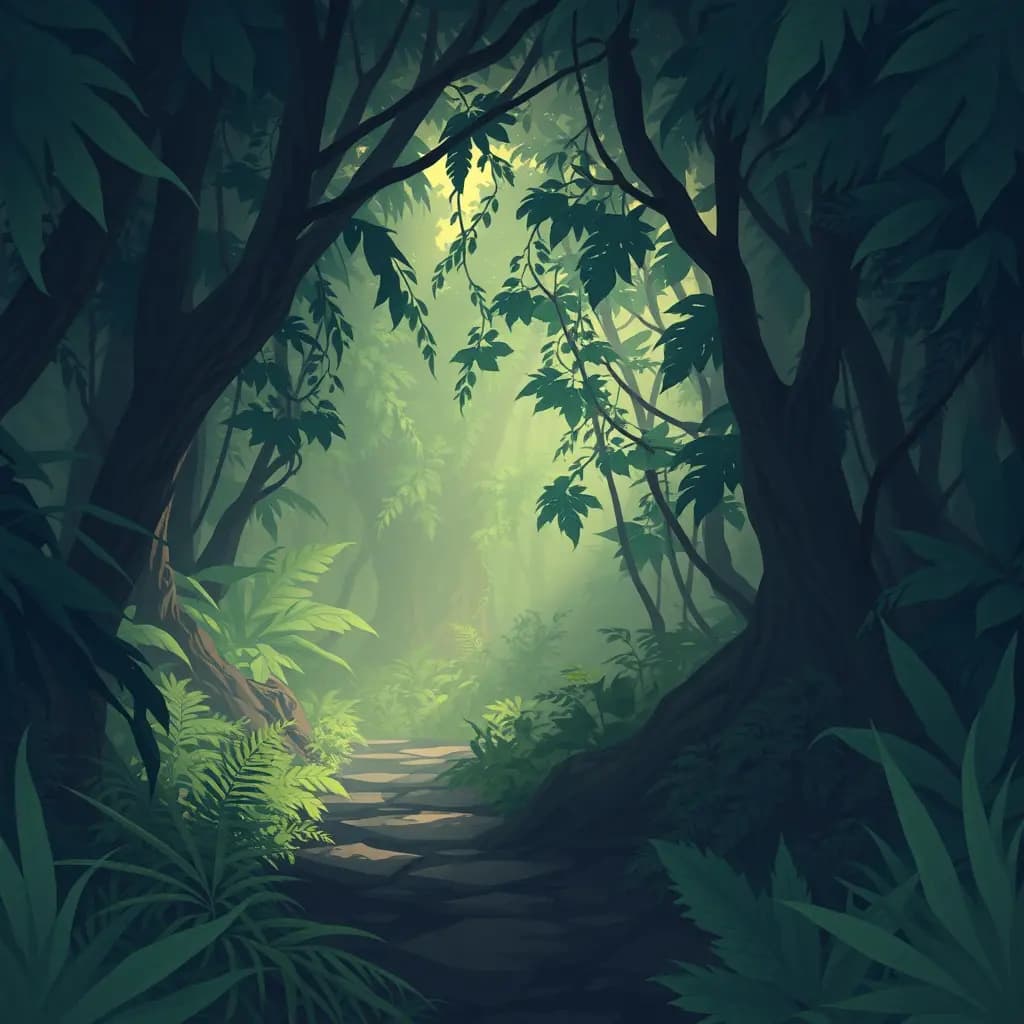 Dream illustration: Dense jungle path