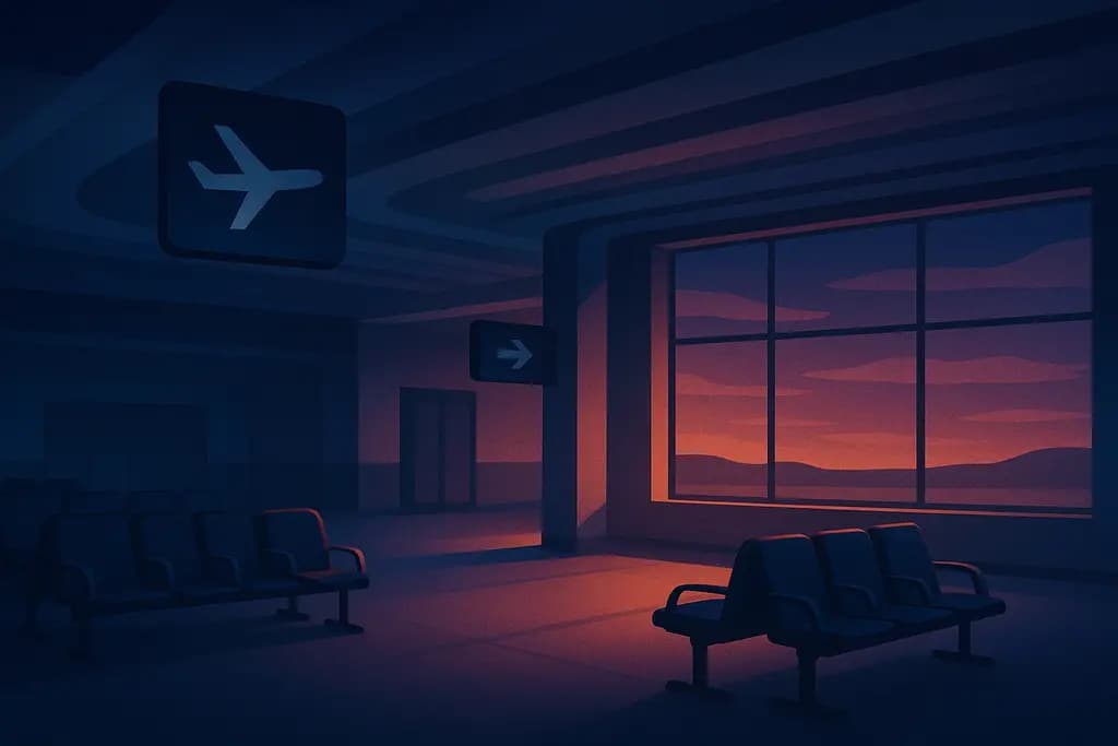 Dream illustration: Deserted airport terminal