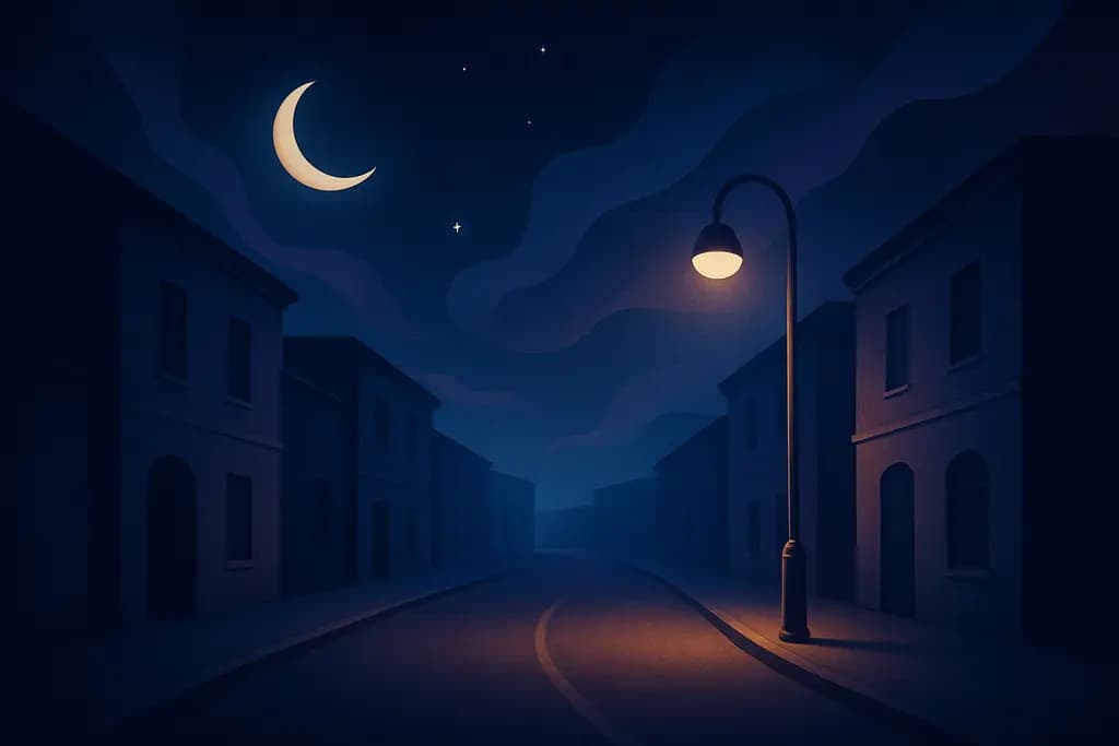 Dream illustration: Deserted Street at Night