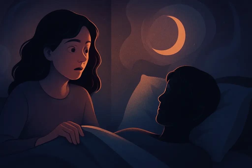 Dream illustration: discovering a secret family member in bed dream