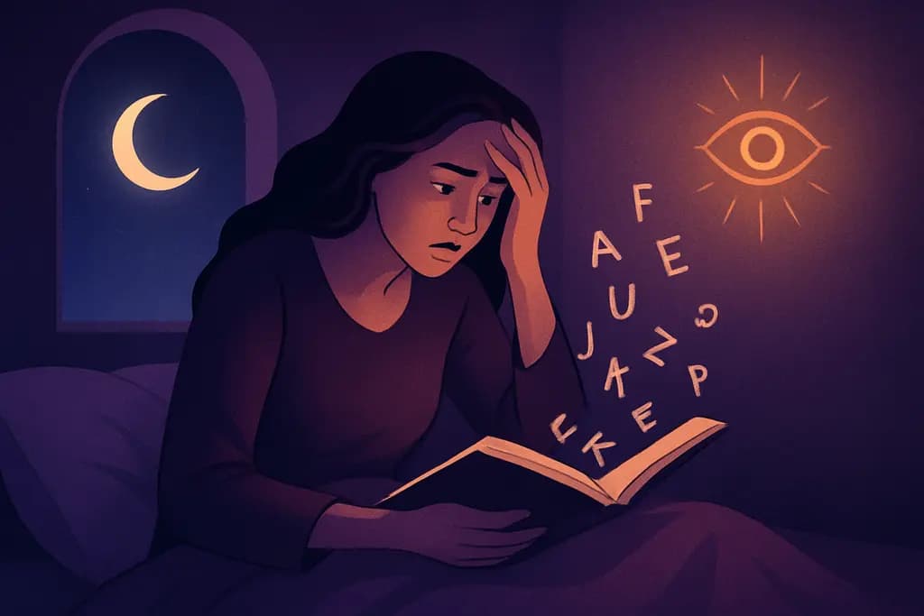 Dream illustration: Discovering You Suddenly Can't Read (Letters Scrambled)