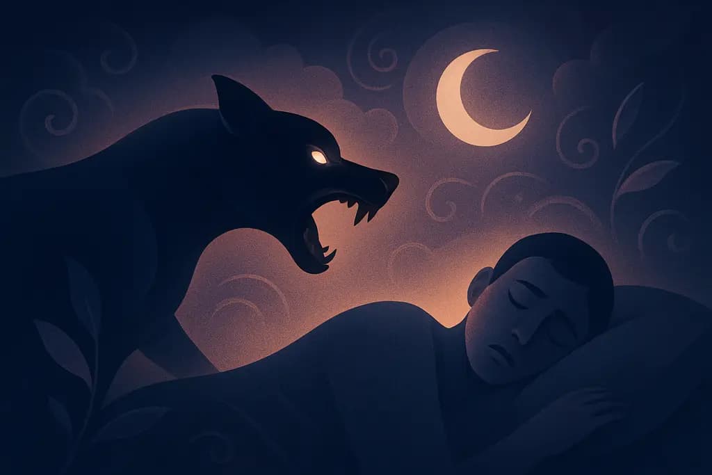 Dream illustration: Dog attack