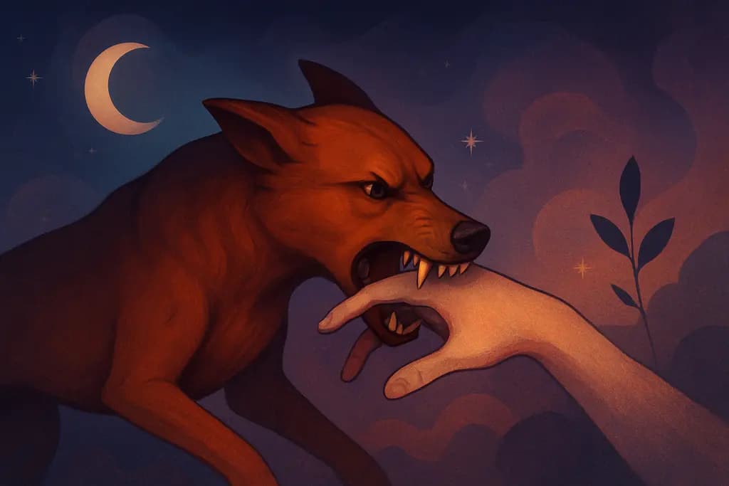 Dream illustration: Dog biting