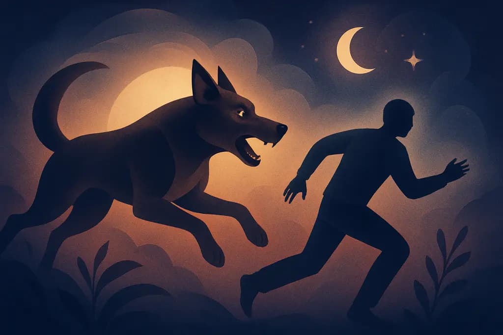 Dream illustration: Dog chasing you