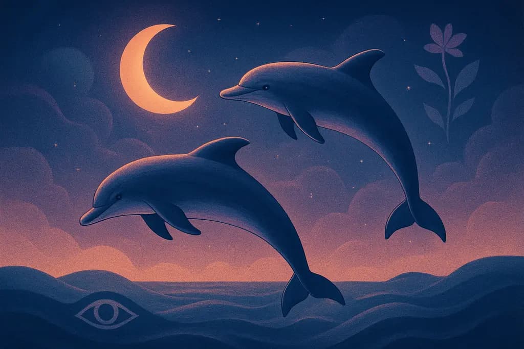 Dream illustration: Dolphins Jumping