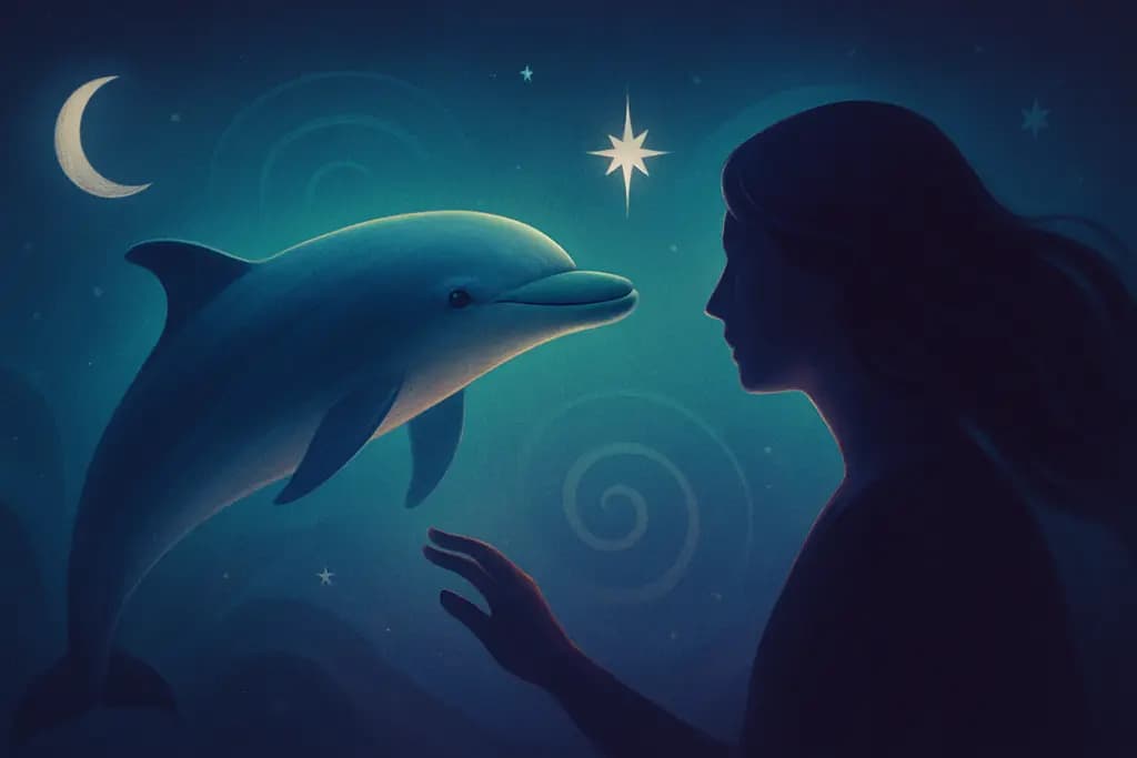 Dream illustration: Dolphins swimming beside you