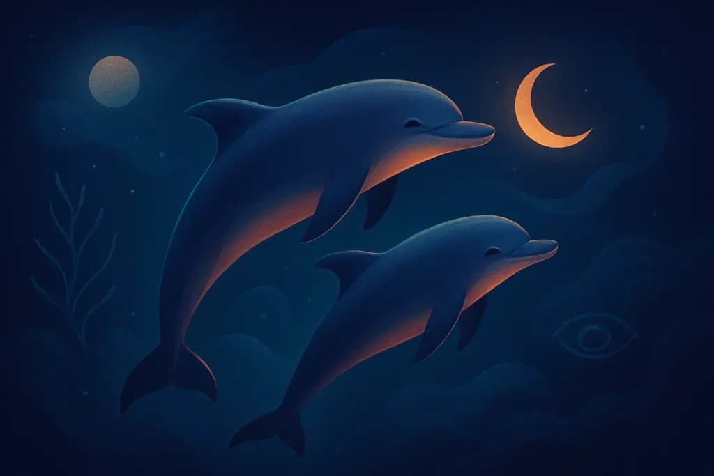 Dream illustration: Dolphins swimming