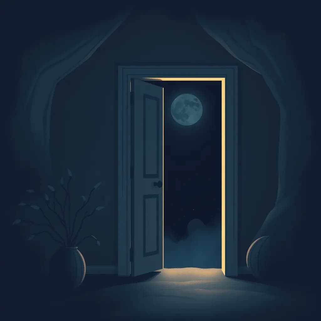 Dream illustration: Door opens to darkness