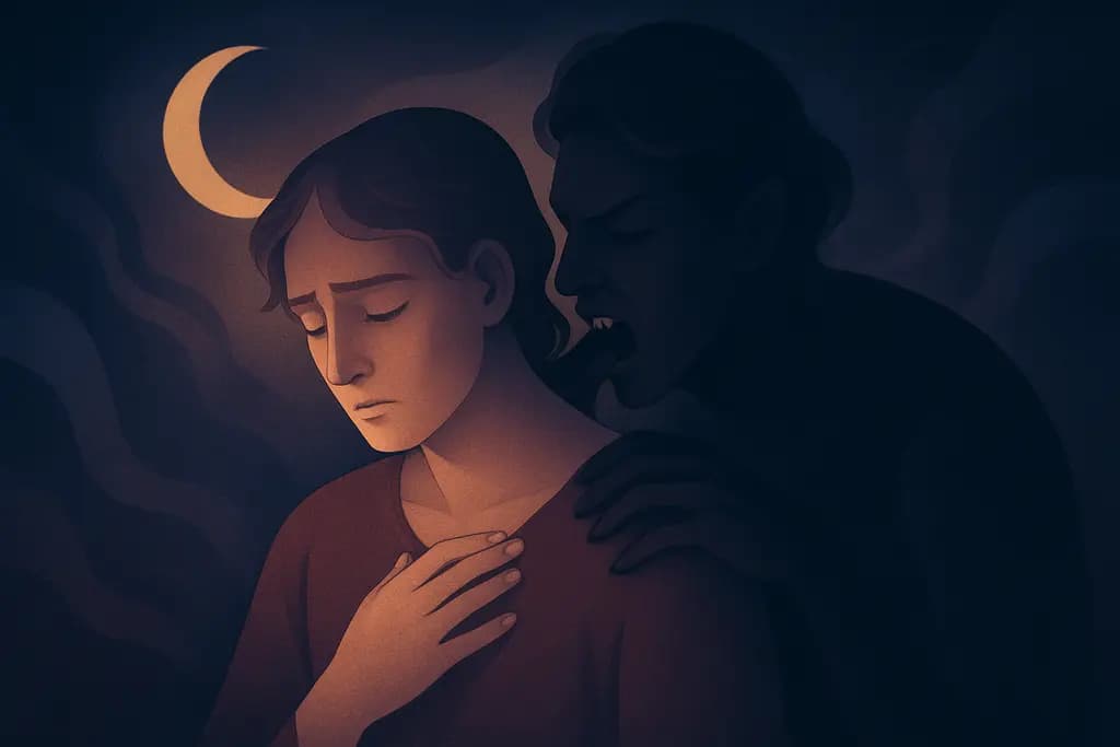 Dream illustration: doppelganger biting me dream meaning