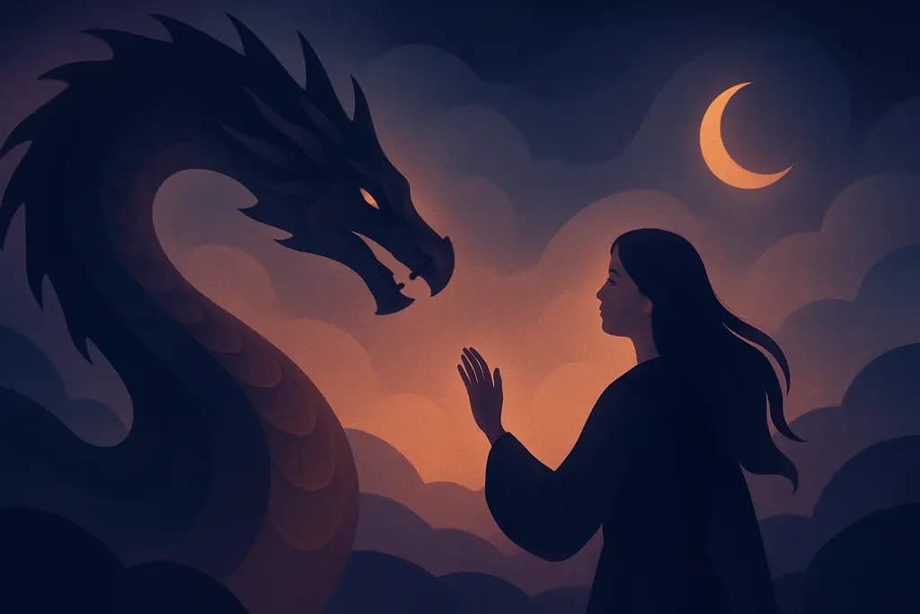 Dream illustration: Dragon encounter