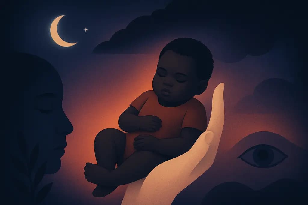 Dream illustration: dream about a black baby