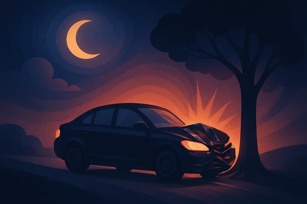 Dream illustration: dream about a black car accident