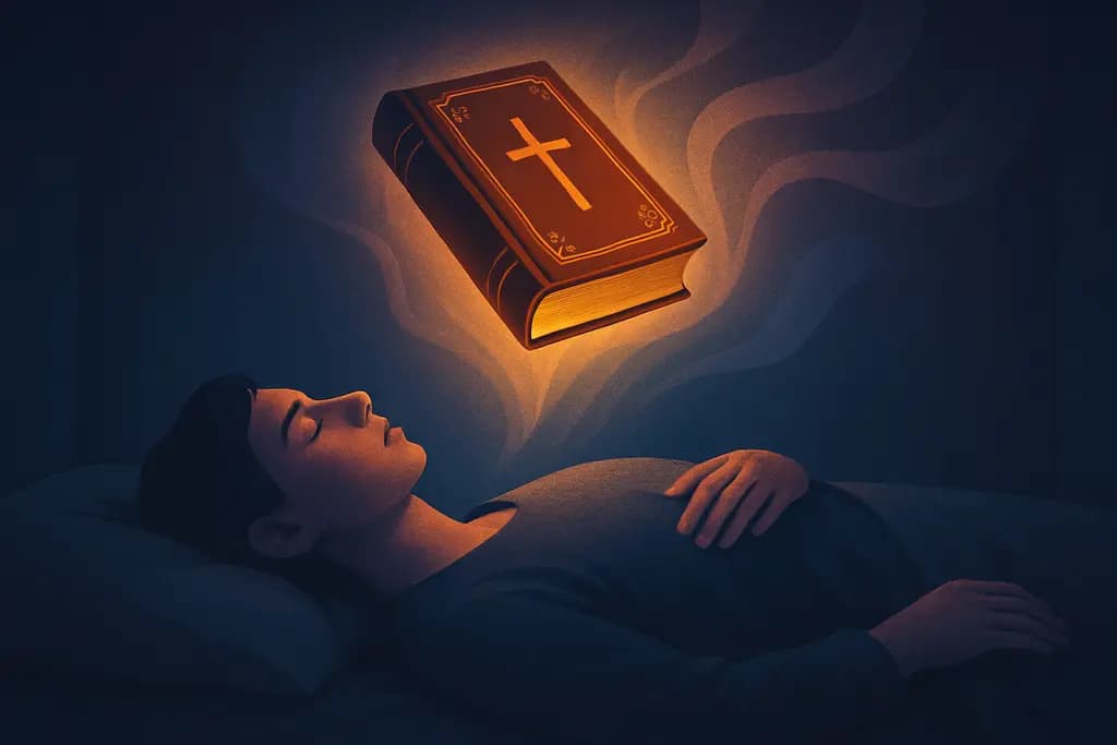 Dream illustration: dream about a holy book falling on me