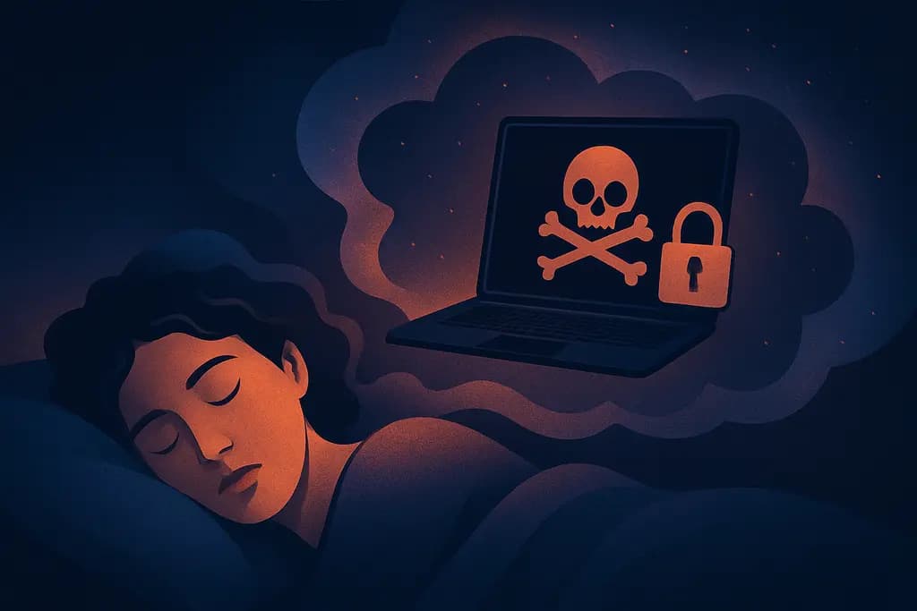 Dream illustration: dream about being hacked on a black screen