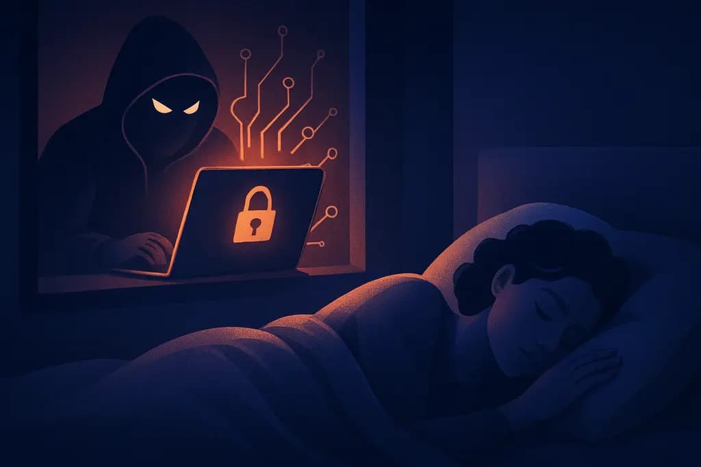 Dream illustration: dream about being hacked while in bed