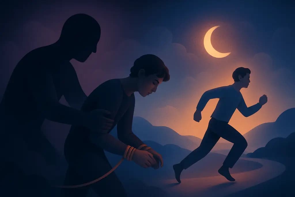 Dream illustration: dream about being kidnapped and escaping