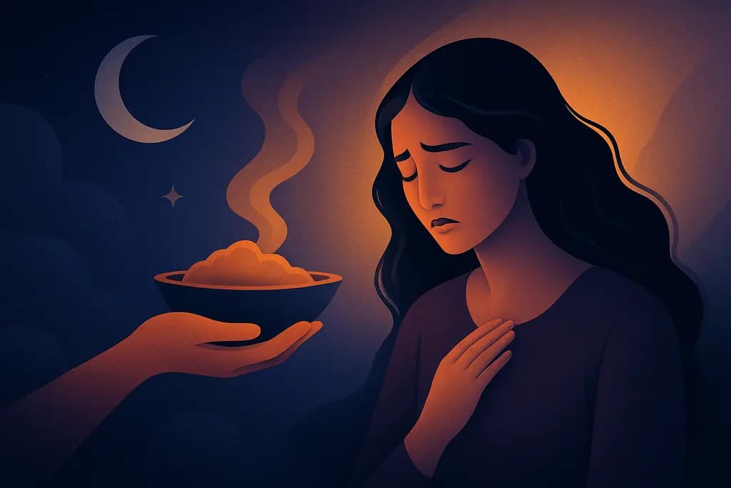 Dream illustration: Dream about being offered food you somehow cannot eat