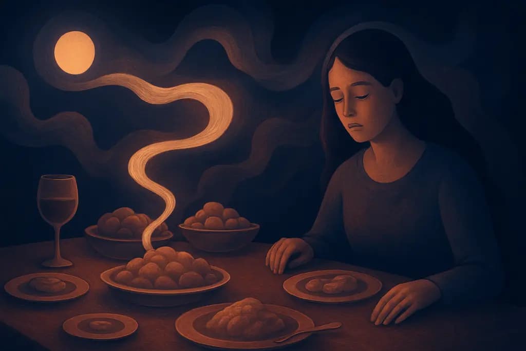 Dream illustration: dream about being served a never-ending meal