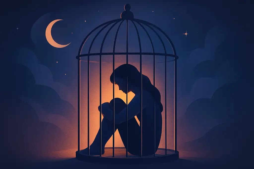Dream illustration: dream about being trapped in a cage