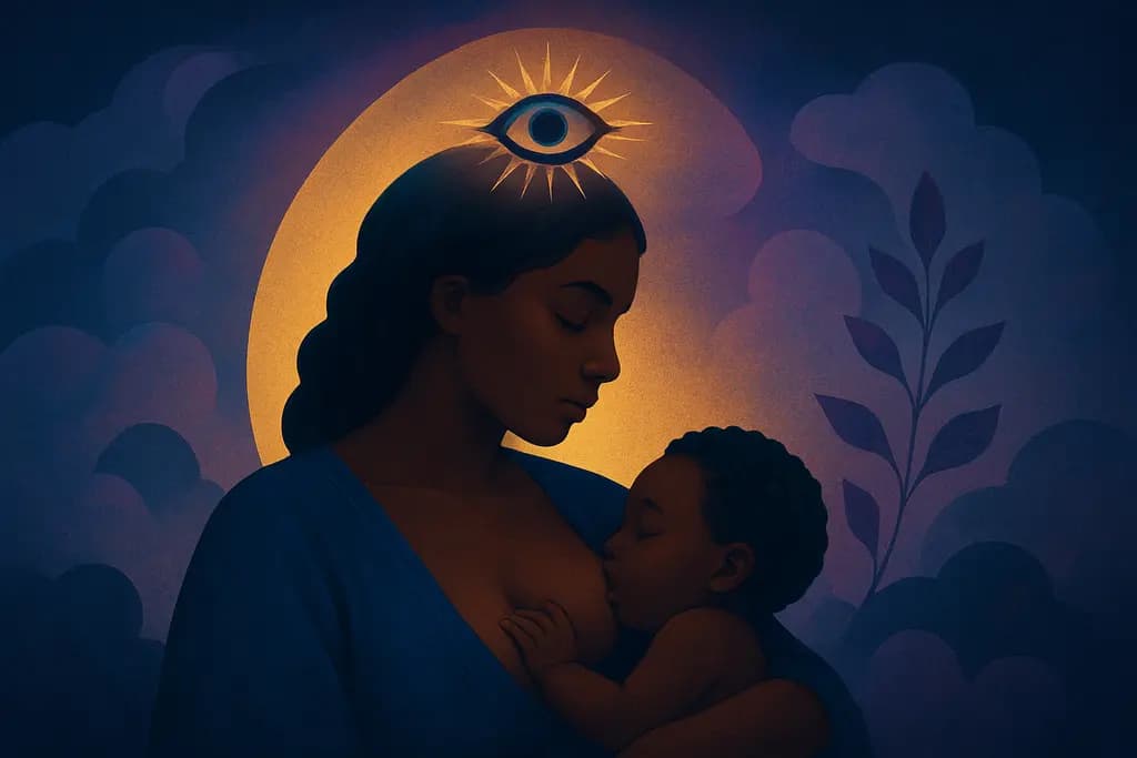 Dream illustration: dream about breastfeeding a black baby