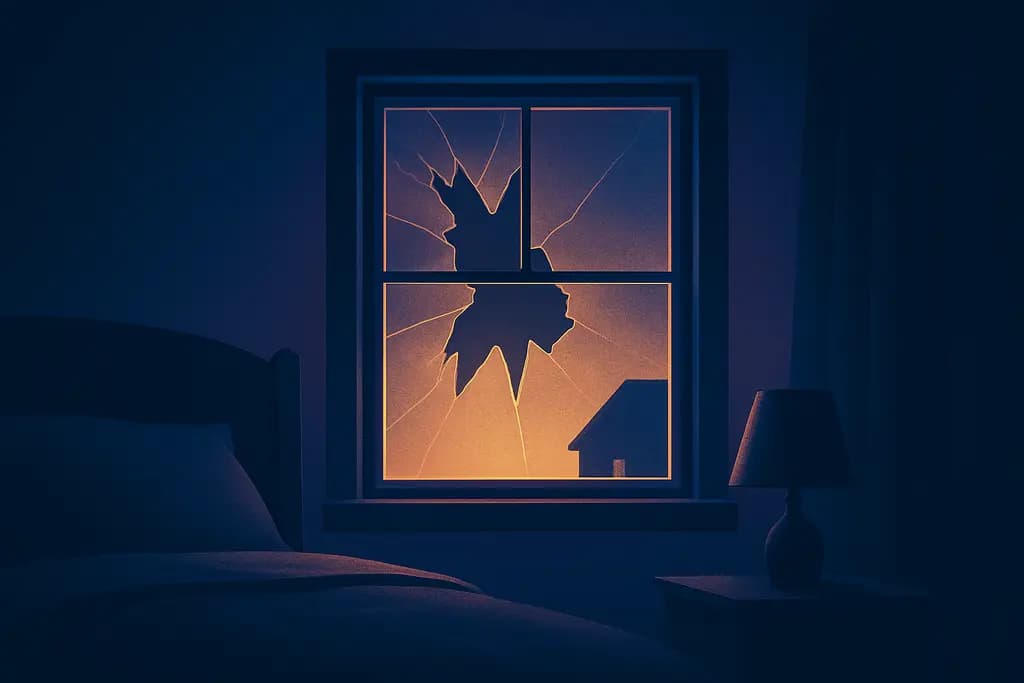 Dream illustration: dream about broken window in house