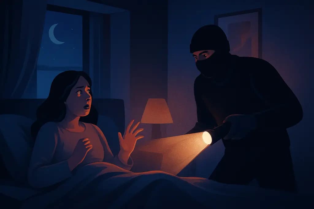Dream illustration: dream about burglar attacking me in my home
