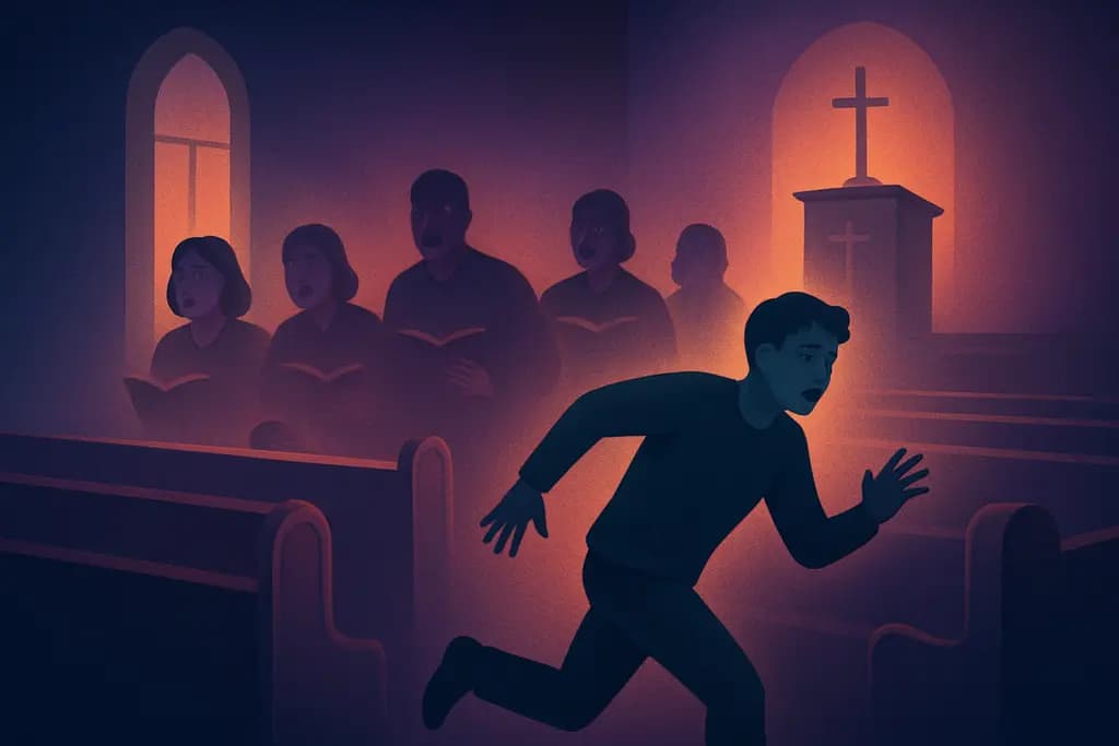 Dream illustration: dream about church service chasing me