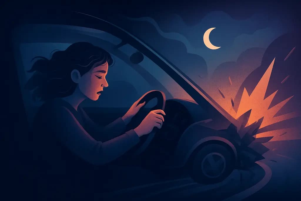 Dream illustration: dream about driving out of control and crashing