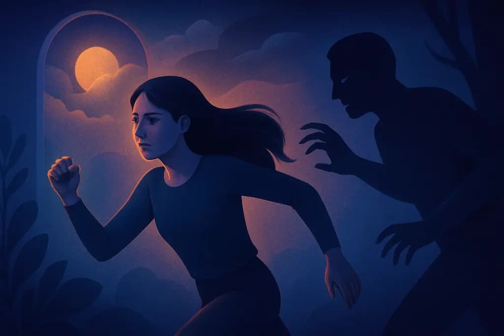 Dream illustration: dream about escaping danger from attacker