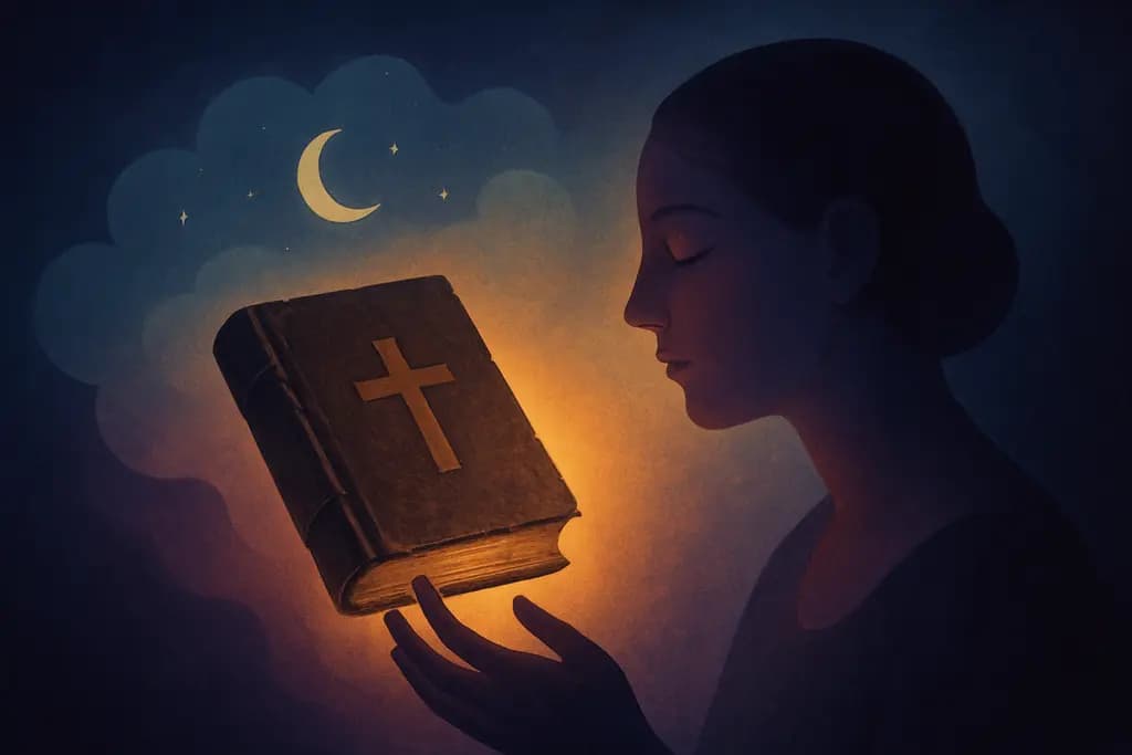 Dream illustration: dream about finding an old worn holy book