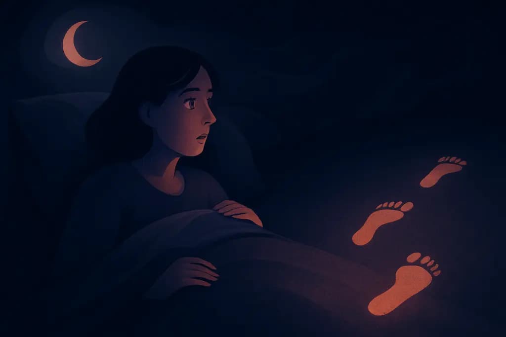 Dream illustration: dream about footsteps with no one visible