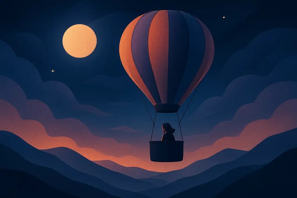 Dream illustration: dream about hot air balloon ride