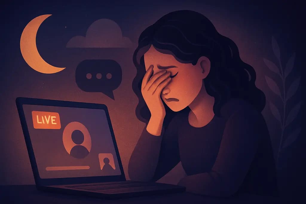 Dream illustration: dream about joining a live stream and getting embarrassed