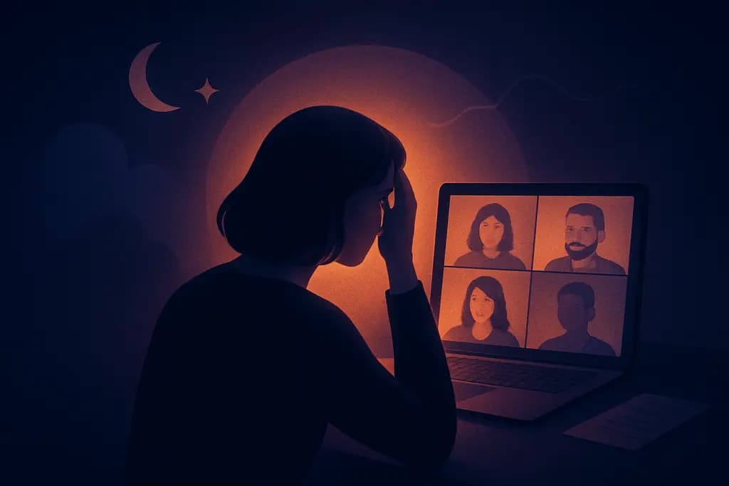 Dream illustration: dream about joining a video call late (Zoom call)