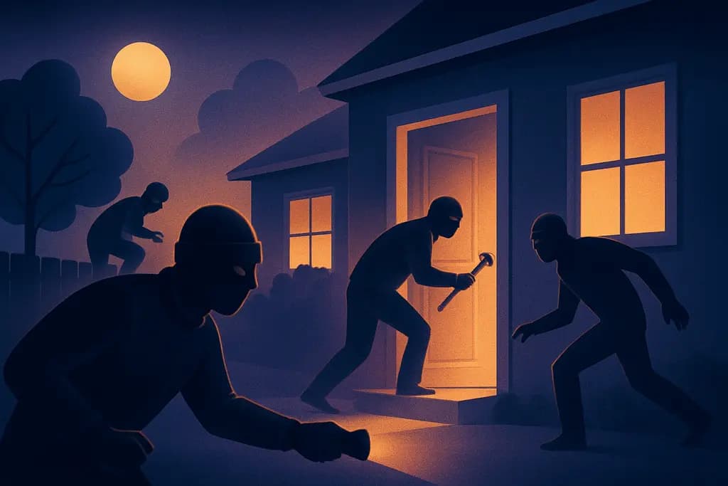 Dream illustration: dream about many burglars breaking into my house