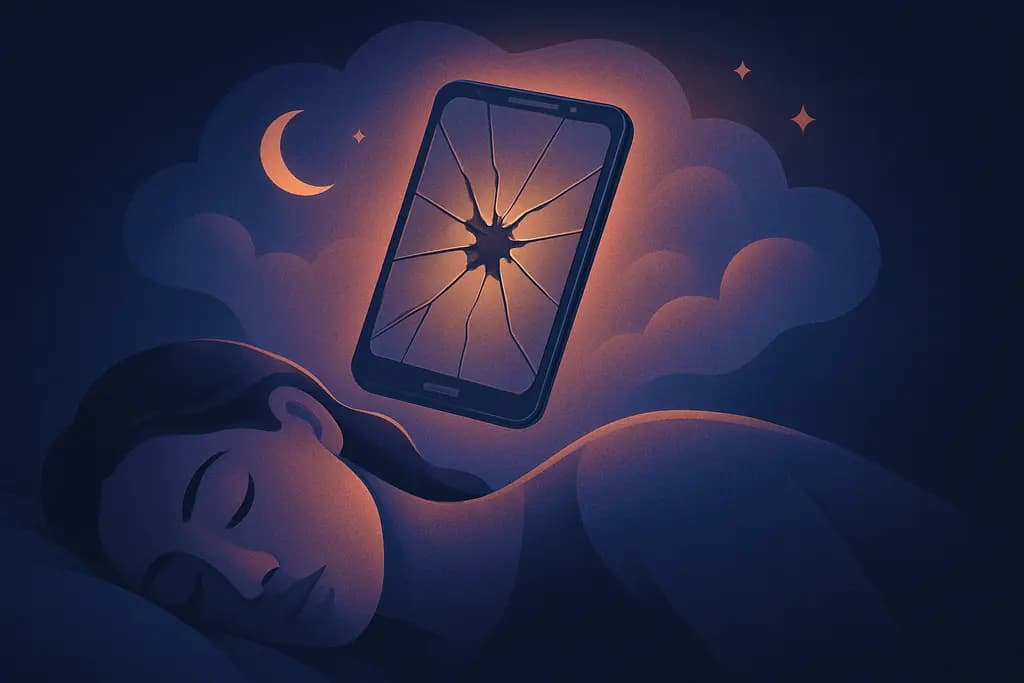 Dream illustration: dream about seeing a broken smartphone screen
