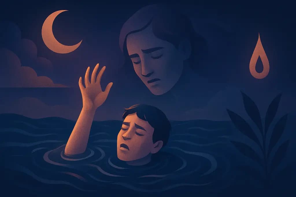 Dream illustration: dream about seeing someone else drown