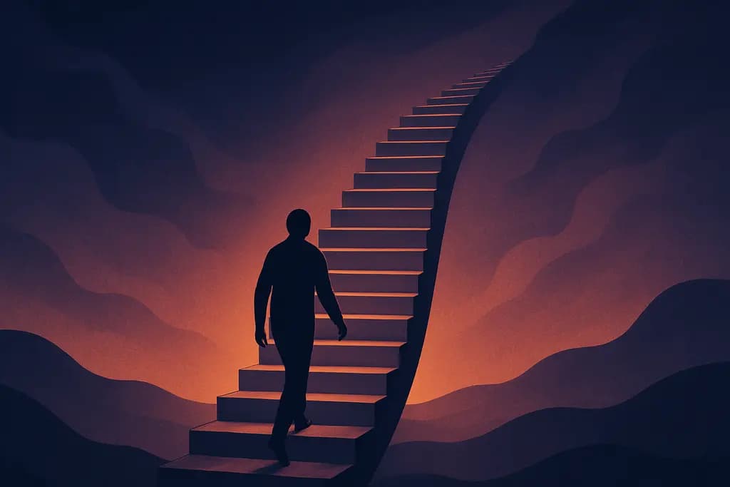 Dream illustration: dream about staircase stretching as you climb