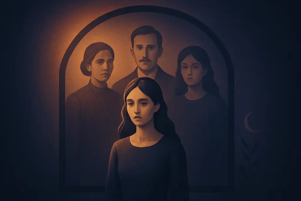 Dream illustration: Dream about standing in an old family portrait